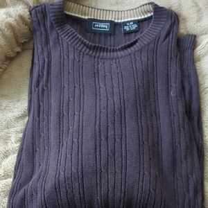 Haggar Brown Cable Knit Sweater long sleeve